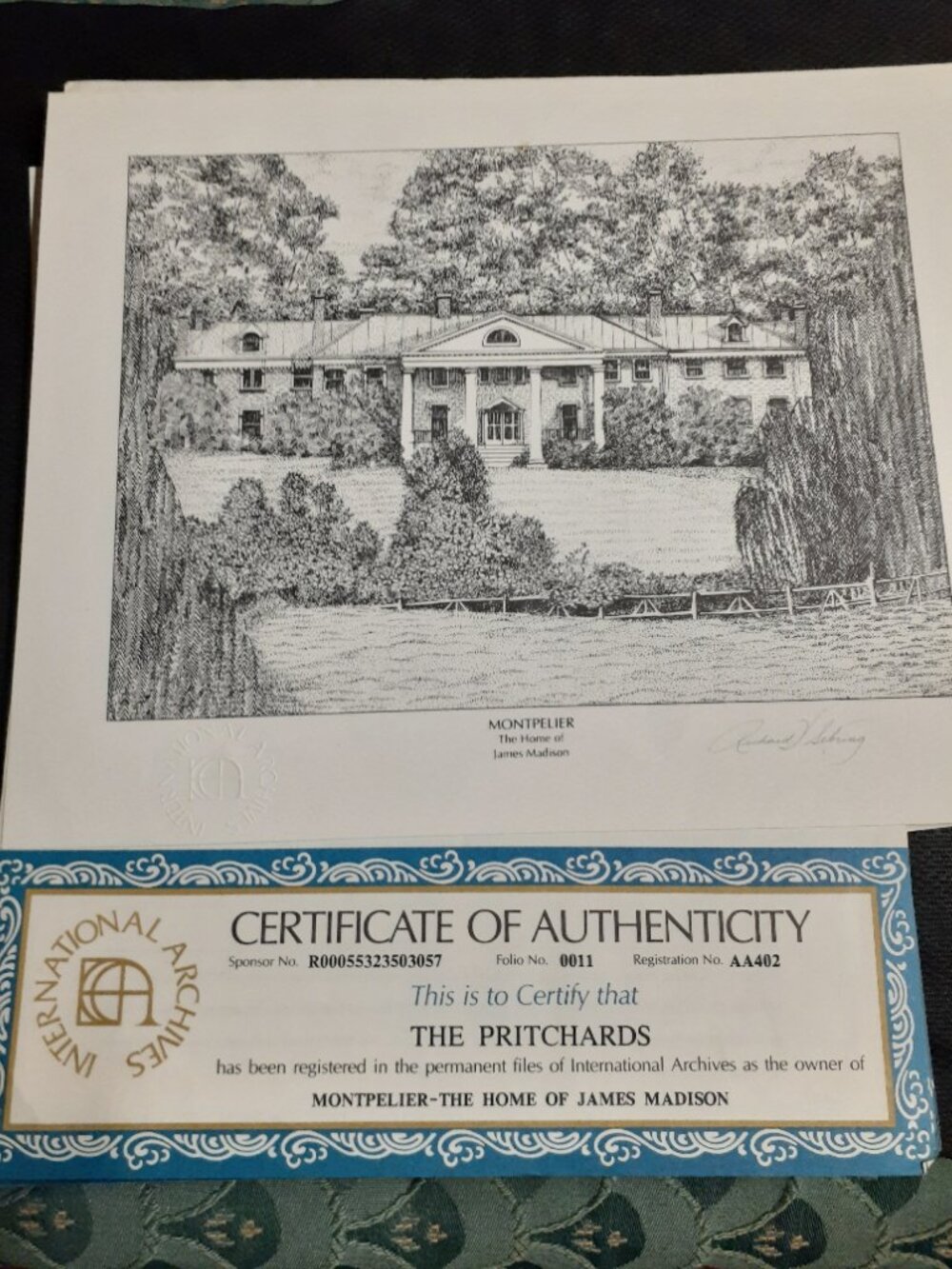 vtg limited edition lithograph print "Montpelier